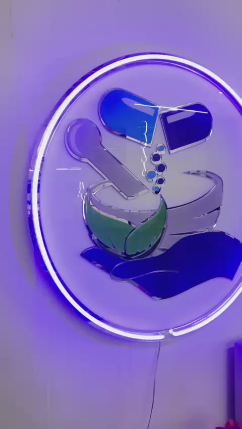 Load video: ACRYLIC LOGO WITH FRONT FACING LED LIGHTS