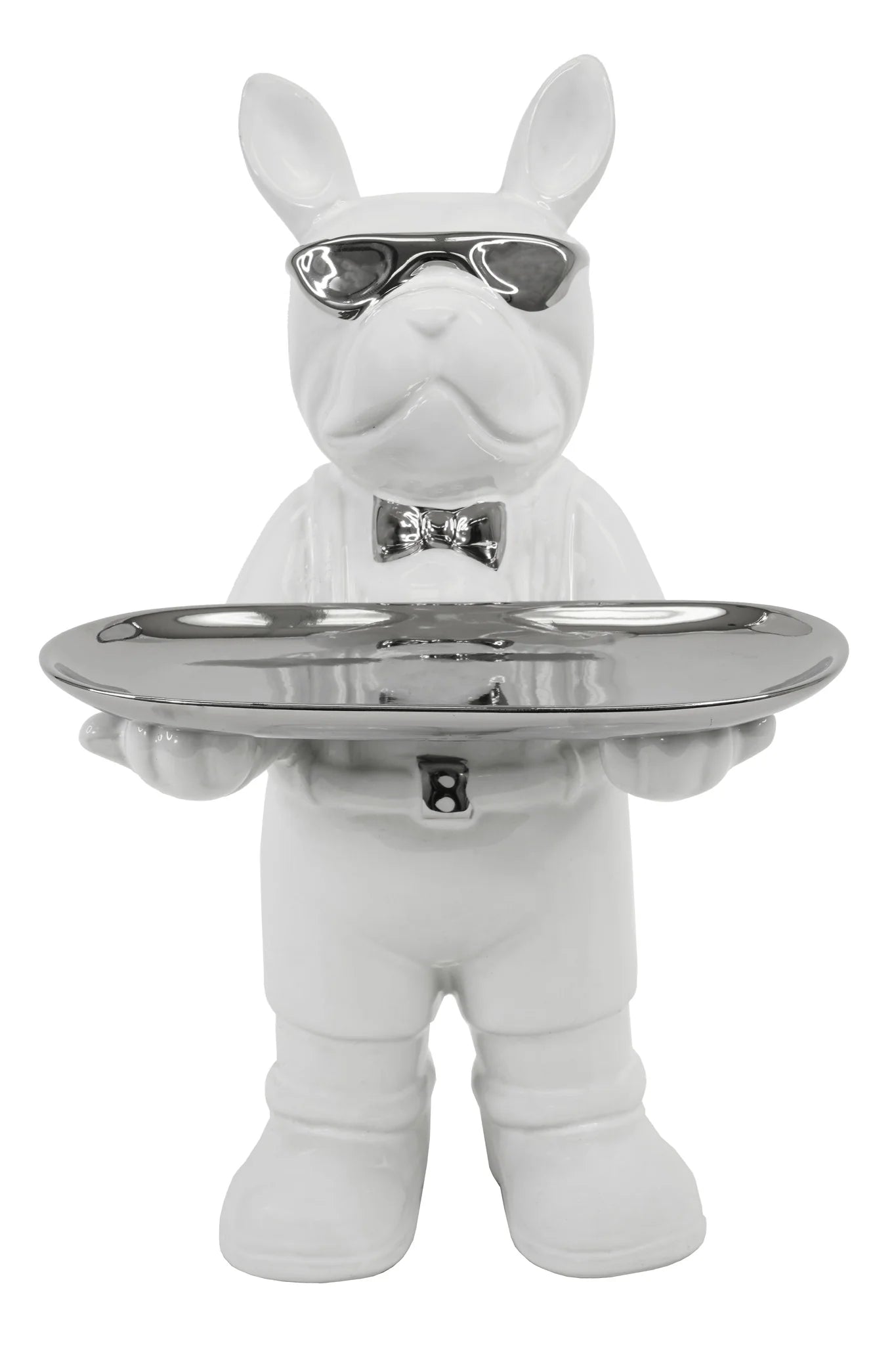 BULLDOG STANDING SERVING TRAY SCULPTURE