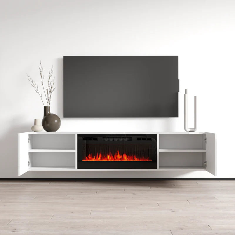 CALI BL-EF FLOATING FIREPLACE TV STAND